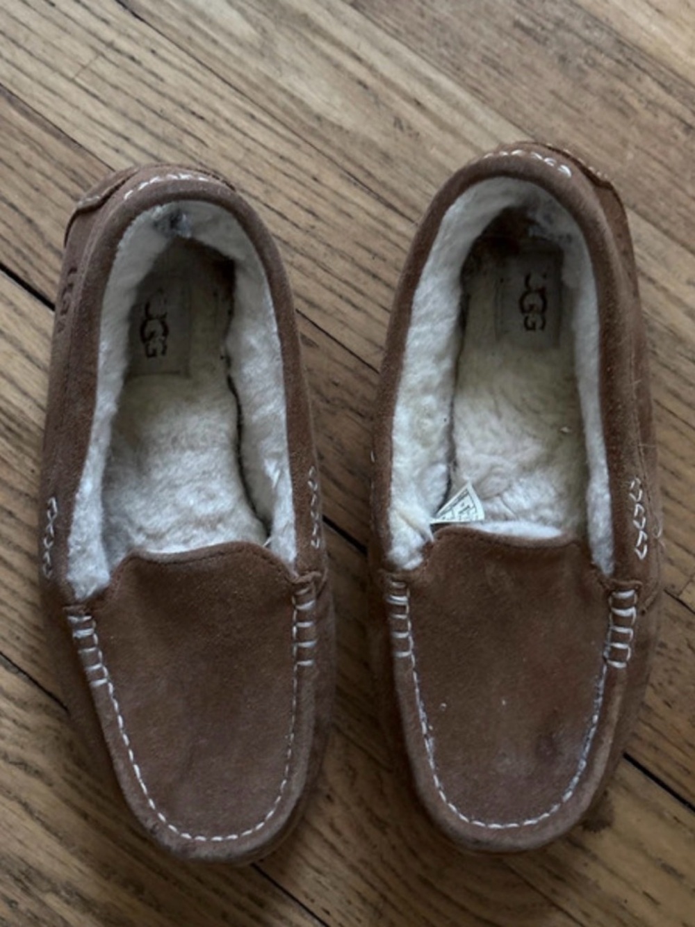 UGG Chestnut Suede Slip-On Shearling Lined Slipper
